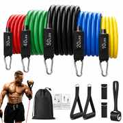 Jill Deaaa Resistance Bands Exercise Bands Set, Workout Tubes Up to 150 lbs with Door Anchor, Handles & Ankle Straps for Strength, Slim, Yoga, Home Gym Equipment for Men/Women