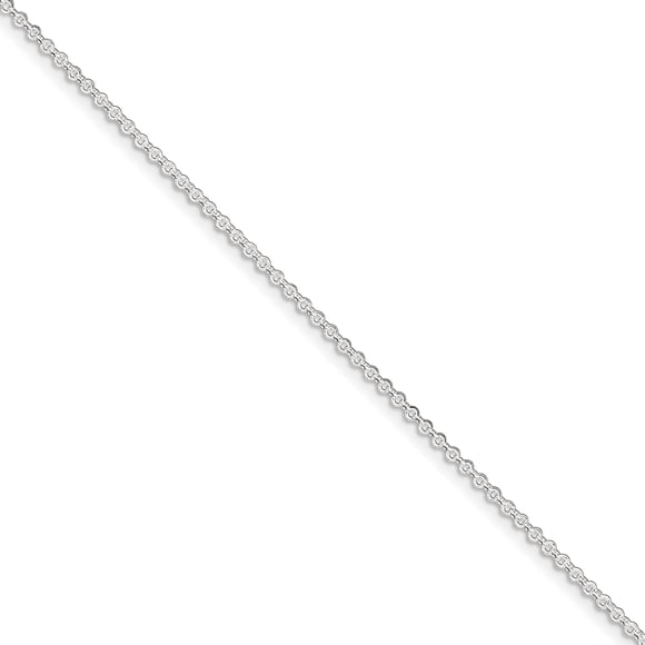 925 Sterling Silver 1.5mm Rolo 9 Inch Plus 1 Chain Anklet