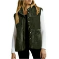 thumbnail image 2 of Women's Fuzzy Fleece Vest Stand-up Collar Sleeveless Gilet Women Winter Zipper Warm Coat Fleece Fuzzy Jackets Outerwear with Pockets, 2 of 8