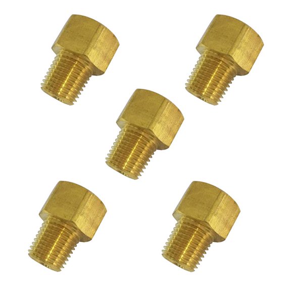 Raccord Évasé en Laiton, Adaptateur de Ligne de Frein, Connecteur Mâle, Tube de 3/16 Pouces OD x 1/8 Pouces NPT Mâle, 5 Pcs