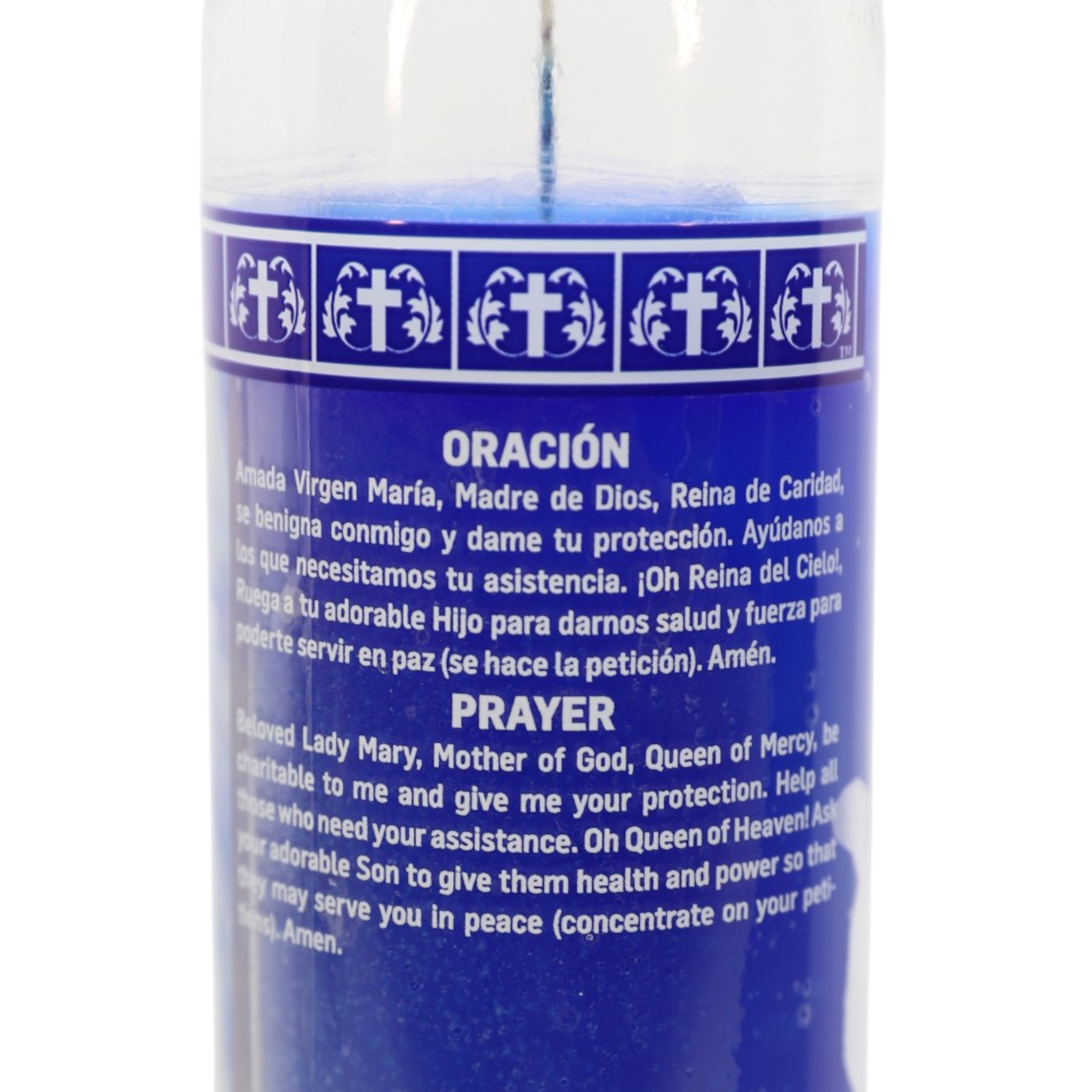(4 pack) MagicLight Religious Candles 9.6 oz - Glass Jar, Unscented, Vir Of Regla Blu
