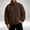 Brown, variant on Men's Full Zip Fleece Jacket Lightweight Warm Fuzzy Stand Collar Casual Outerwear with Pockets Army Green S