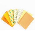 thumbnail image 1 of 7 Pieces Cotton Fabric Flower Print Colorful Quarters Bundle Style Plain Weave Household SewingQuilting Crafting Mixed Style Patchwork Set Yellow, 1 of 6