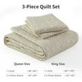 thumbnail image 5 of DDUOXIN King Size Quilt Bedspread - 100% Cotton Oatmeal & Beige Floal Modern Stylish Summer Quilt for King Bed, Reversible Lightweight King Bedspread with 2 Pillow Shams, 3-Piece All Season, 5 of 11