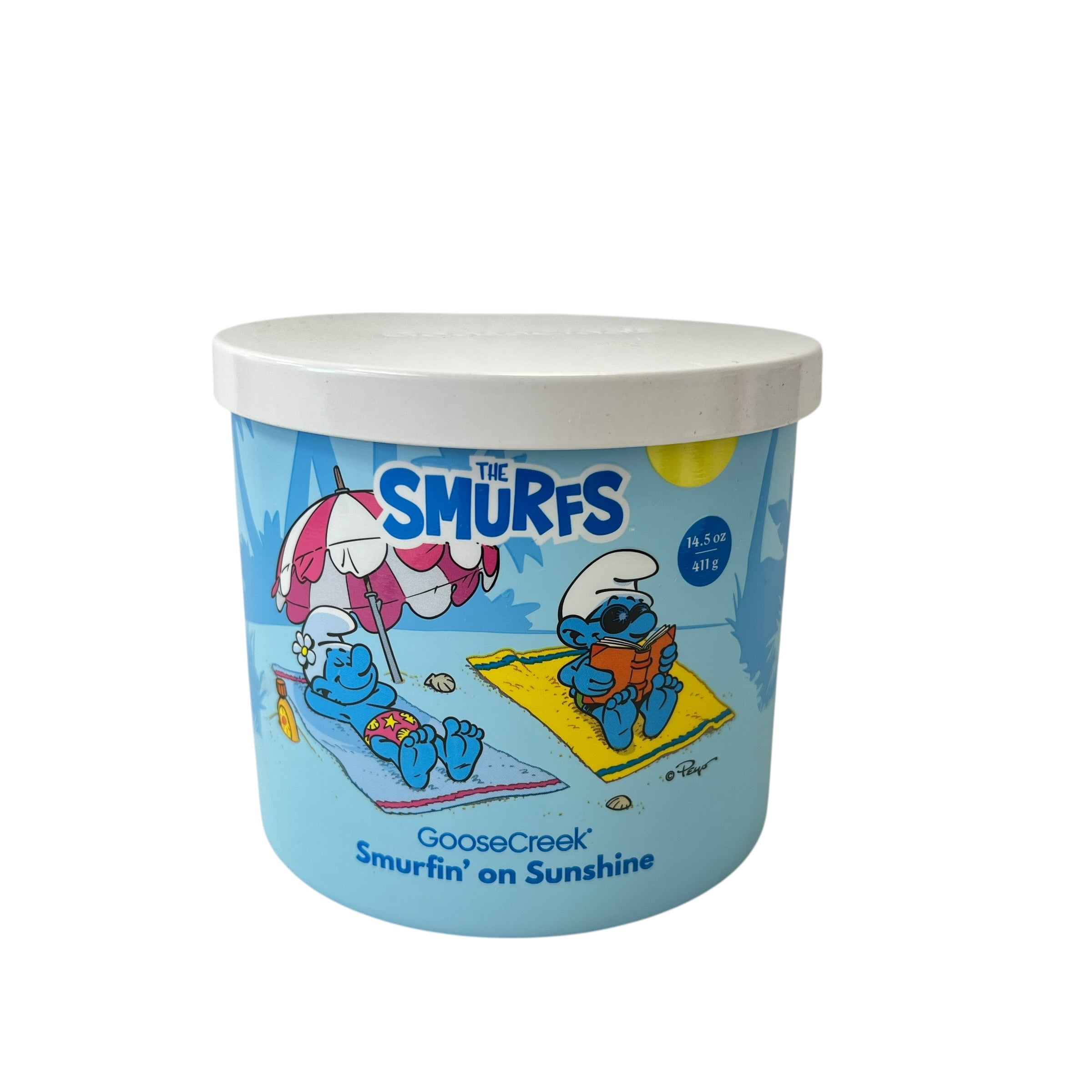 Goose Creek Smurfin On Sunshine Scented 3 Wick Candle 14.5 oz