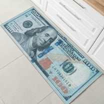 Well Woven New Hundred Dollar Bill Money Rug Runner 2' x 5'