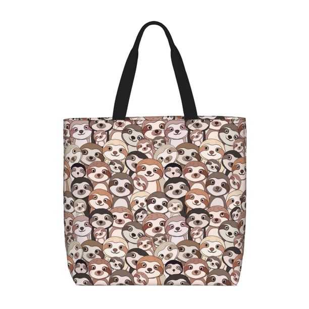 Easygdp Brown Sloth Bolsa Tote para Mujer, Bolso de Hombro para Trabajo, Playa, Viajes, Compras y Supermercado