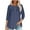 Navy, variant on VKOYWKM Plus Size 3/4 Sleeve Tops for Women Trendy Button Up Round Neck Henley Shirts Solid Color Tunic Blouses Dressy Casual Pleated Front Tee Tops