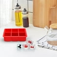 thumbnail image 7 of BPA-Free Reusable Ice Cube Tray – Non-Stick Easy Release, Odor-Proof Compact Freezer Storage for Cocktails/Snacks, Durable Design (6.3x4.3x1.9in) Red, 7 of 7