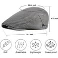 thumbnail image 2 of Men's Mesh Flat Cap Breathable Summer Newsboy Hat Beret Ivy Cap Irish Cabbie Gatsby Driving Hunting Hats, 2 of 7