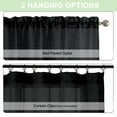 thumbnail image 5 of OVZME Black Sheer Curtains 36in Length, Short Crushed Voile Kitchen Curtians for Small Window Bathroom Cafe Living Room Farmhouse with Rod Pocket,2PCS, 42W x 36L inch, Black, 5 of 7
