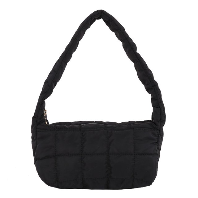 Sywqhk Bolso Acolchado De Nailon Con Asa Superior Para Mujer, Bolso Con Cremallera Para Las Axilas (Negro) Sywqhk Para estrenar