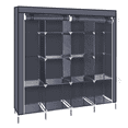 thumbnail image 4 of Tcbosik 67 inch Portable Closet, Freestanding Clothes Organizer with Non-Woven Fabric Cover, Heavy Duty Wardrobe with Side Pockets, Storage Shelves and Hanging Rods for Bedroom, Gray, 4 of 7