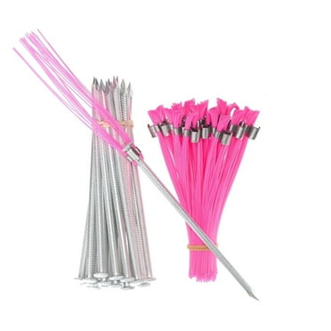 Trail Chasers Sports and Survey Flag Markers Pink 6-inch Light 25Ct