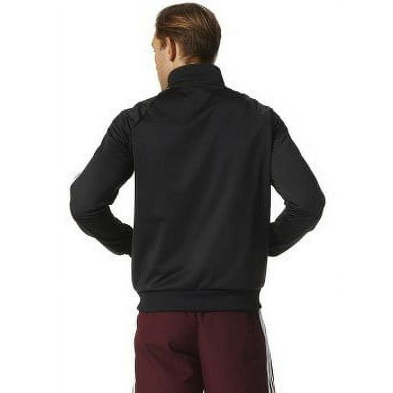 adidas men's essentials 3 stripe tricot track jacket, black/white, 3x-large