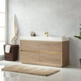 thumbnail image 4 of Huesca 60" Single Sink Bathroom Vanity Natural Oak Wood White Top No Mirror, 4 of 12