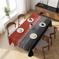 thumbnail image 3 of Red Gray Black Table Cloth Waterproof Tablecloths, Vintage Country Gradient Wooden Grain Tablecloth Dining Table Cover for Kitchen Party Tabletop Outdoor, Rectangle Tablecloth 54x108 Inch, 3 of 9