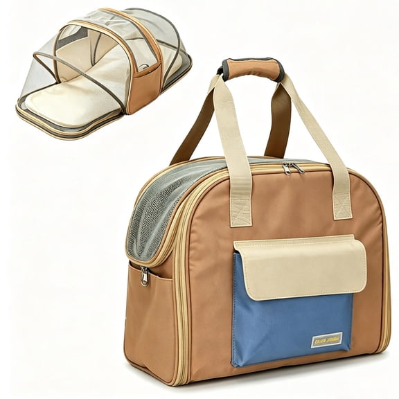 Cacagoo Dog Carrier for Small Dogs Rabbit cat with Large Pockets, Cotton Bag, Dog Carrier Soft Sided, Collapsible Travel Puppy Carrier