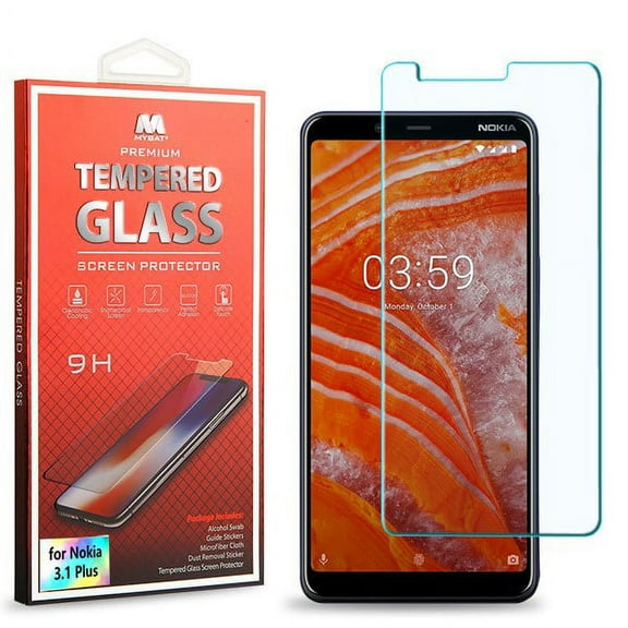Nokia 3.1 Plus Premium HD Clarity ShockProof Tempered Glass LCD Screen Protector Guard Clear 2.5D Curved Edge for NOKIA 3.1 PLUS  