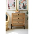 thumbnail image 6 of Kalalou Inc Wood Bedside Table With Three Woven Cane Drawers, 6 of 6