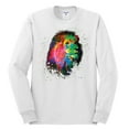 thumbnail image 2 of Lion Paint Art Splatter Abstract Art Animal Lover Mens Long Sleeve Shirt, White, Large, 2 of 3