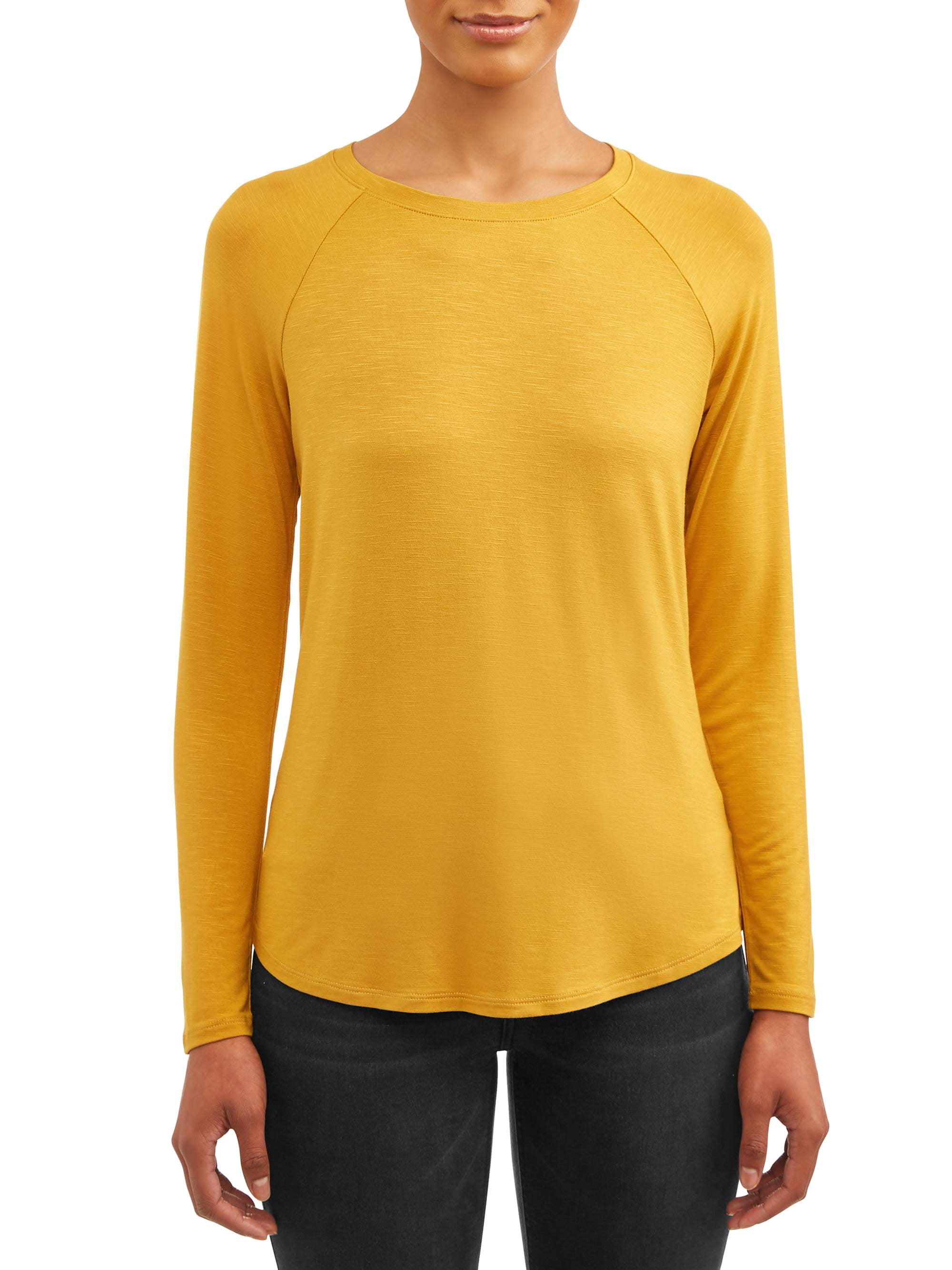 ★TIMCOMIX★ Mundo Tsavo Raglan Long Sleeve Yellow Time and Tru Women's Long Sleeve Raglan T-Shirt - Walmart.com