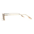thumbnail image 3 of Luxurious Narrow Rectangular Metal Rim High Temple Sunglasses Gold Brown, 3 of 3