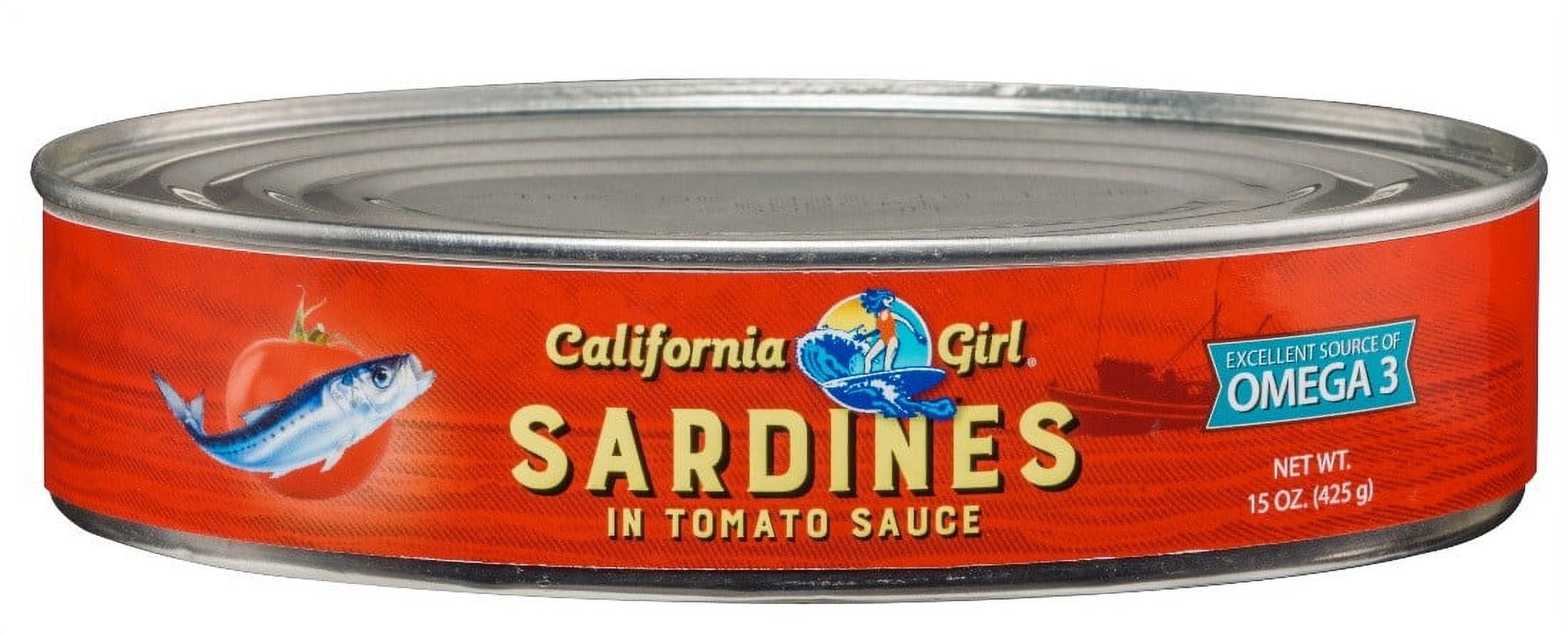 (3 pack) California Girl Sardines, In Tomato Sauce, 15 Oz
