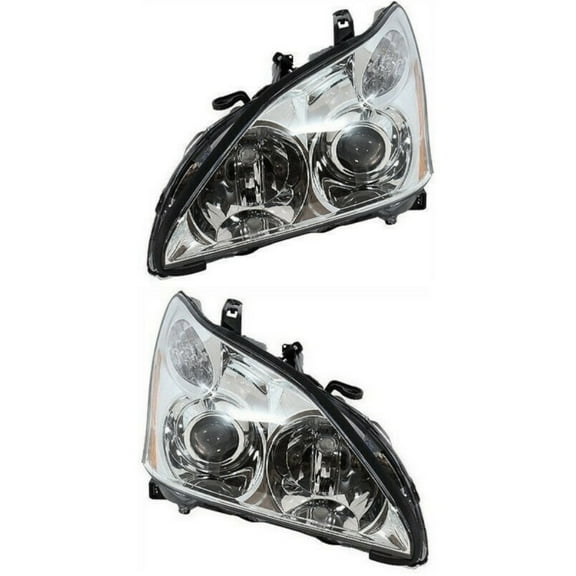 Geelife HID Xenon Headlights Headlamps Left & Right Pair Set For 2004-2006 RX330 Base