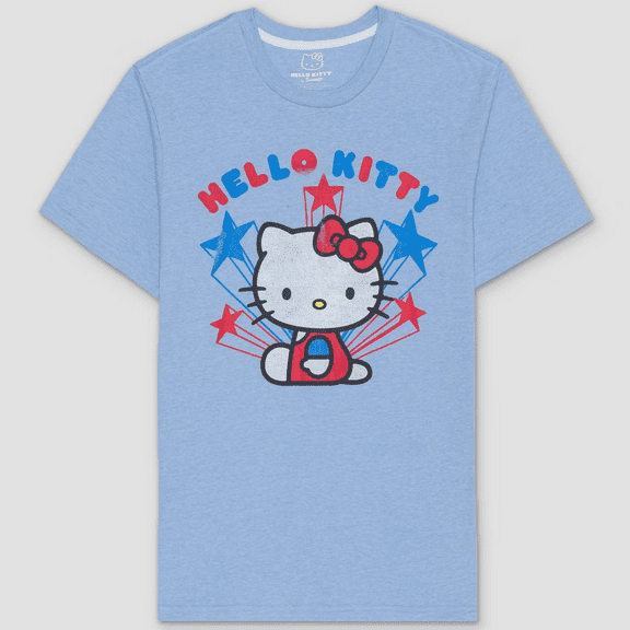 Men's Hello Kitty USA Short Sleeve Graphic T-Shirt - Blue, XL
