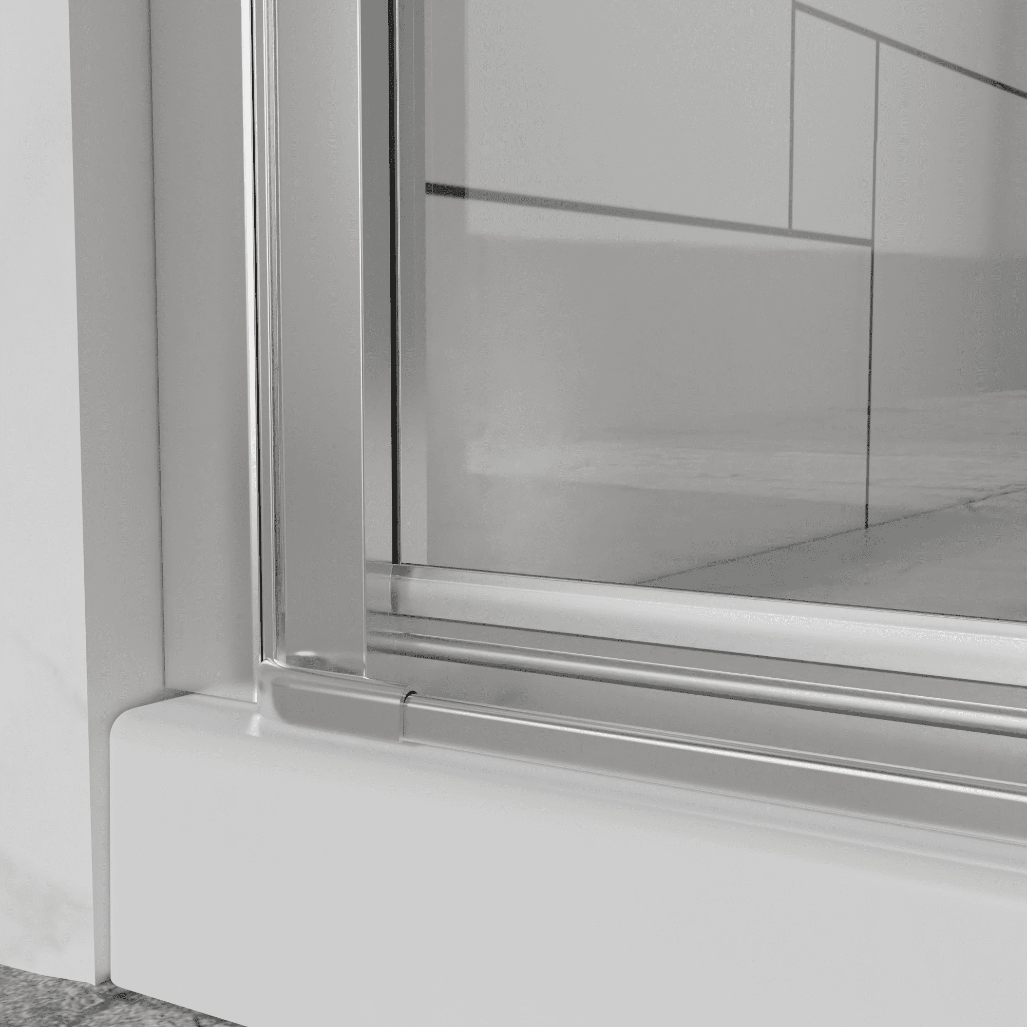 Pivot Shower Doors, 32" W x 72" H Frameless Bi-fold Swing Shower Door,1/4" (6mm) Clear Tempered Glass, Chrome, Reversible Installation