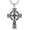 cross-4, variant on Mens Silver Chain with Celtic Cross,Celtic Cross Silver/Black Necklace for Men/Women Round Celti Cross Chani of 2.5mm 22+2inch
