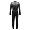 thumbnail image 4 of Doomiva Gymnastics Leotard for Girls Long Sleeves Figure Skating Jumpsuit Full Body Dance Unitard Sparkly Catsuit Black 16, 4 of 5