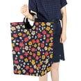 thumbnail image 4 of Yayeee Freestanding Laundry Hamper with Handle Collapsible Large Storage Basket for Clothes, Small Colorful Flower, 4 of 7