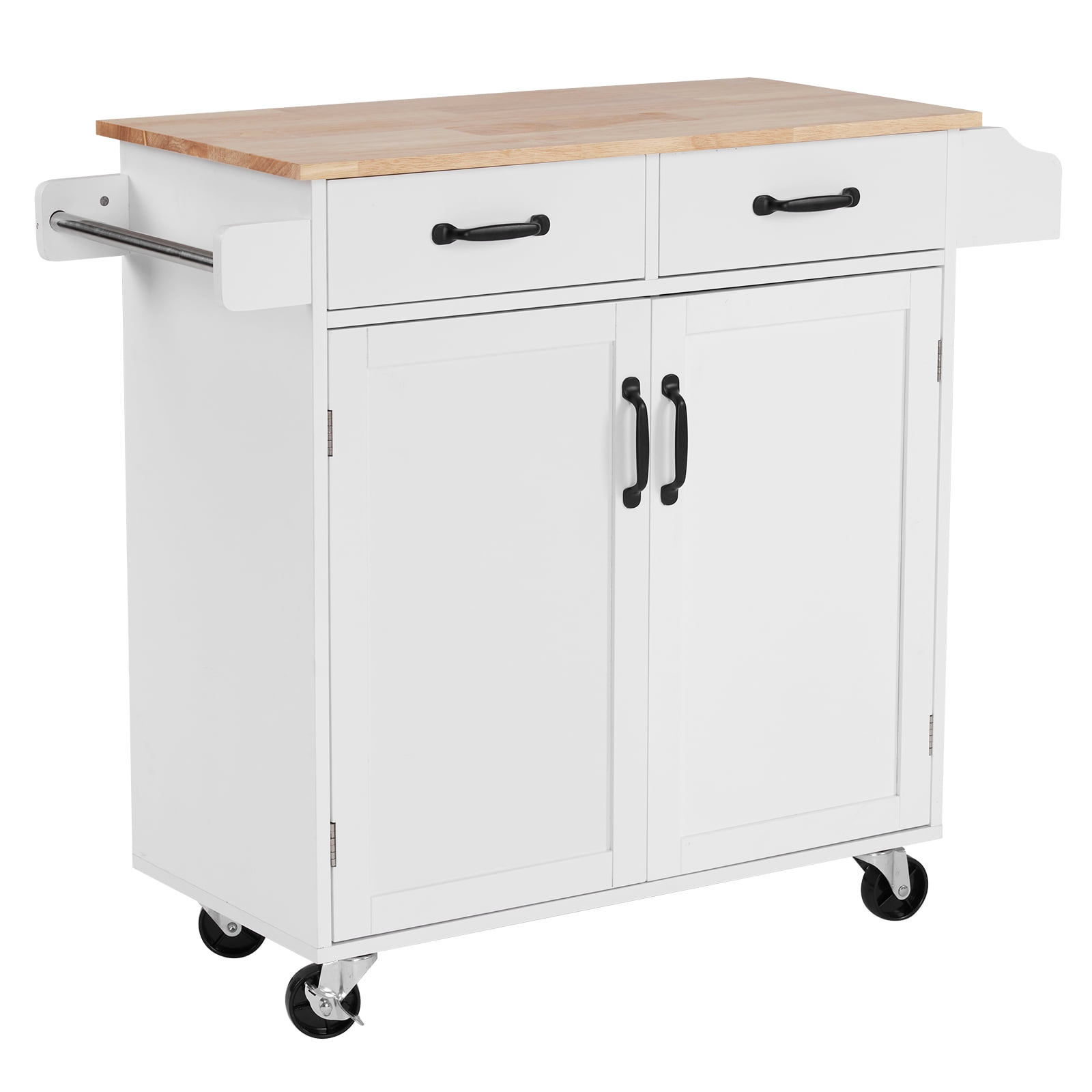 Ktaxon Rolling Trolley Cart Kitchen Island with Spice Rack, Towel Rack
