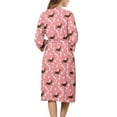 thumbnail image 2 of Yuyamidu Cute Dachshund Womens Robes Dog Paw Ladies Loungewear Lightweight Robe for Women Dog Bathrobe Soft Sleepwear Size 2XL, Pink Night Gown for Sleep Spa, 2 of 7