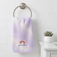 thumbnail image 2 of Unique Bargains 2 Pcs Rainbow Cotton Soft Absorbent Hand Towels Purple 28" x 13", 2 of 7