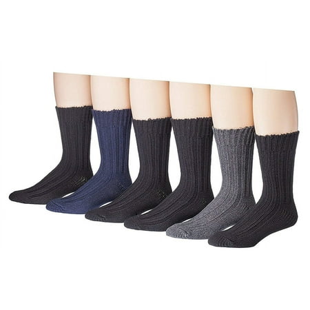 Yacht & Smith 6 Pairs Of Mens Premium Winter Wool Socks With Cable Knit Design (Assorted A)