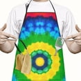 thumbnail image 2 of Colorful Tie Dye Circle Pattern Apron-Garden Aprons for Women with Pockets-Cotton Linen Waterproof Kitchen Cooking Gardening Aprons Adjustable for Kitchen,Cooking,BBQ and Salon 33x27 Inch, 2 of 7