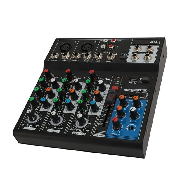 Mixeur de Planche Sonore, Mixeur Professionnel 4 Canaux Entrée XLR Équilibrée Indicateur LED Interface Type C pour Performance sur Scène