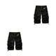 thumbnail image 4 of Guardurnaity Pantalones cortos para hombre, cintura expandible portátil, multibolsillos, transpirables, talla grande, pantalones cortos, bragas de Negro treinta 2Conjunto, 4 of 6