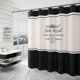 thumbnail image 1 of 180 X 200cm Shower Curtain With 12 Hooks Quick Drying (black And White), Waterproof Polyester Fabric Machine Washable, Bathroom Curtains, 1 of 5