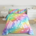 thumbnail image 2 of Homewish Bow Bowknot Ribbon Bedding Comforter Set,Colorful Fairy Tale Twin Comforter Sets,First Letter M Bedding Set For Girls,Super Cozy Room Decor Reversible,2-Piece, 2 of 8