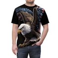 thumbnail image 5 of Happy July 4th Patriotic Eagle American Flag Unisex Cut & Sew Tee (AOP), 5 of 7
