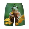thumbnail image 4 of Lsque Mens Swim Trunks Tree Frog Sitting On Sunflowes Pattern - Bathing Suit Compression Liner - Beach Swim Shorts Swimwear - (S-3XL) - Stretch Quick Dry -Small, 4 of 9