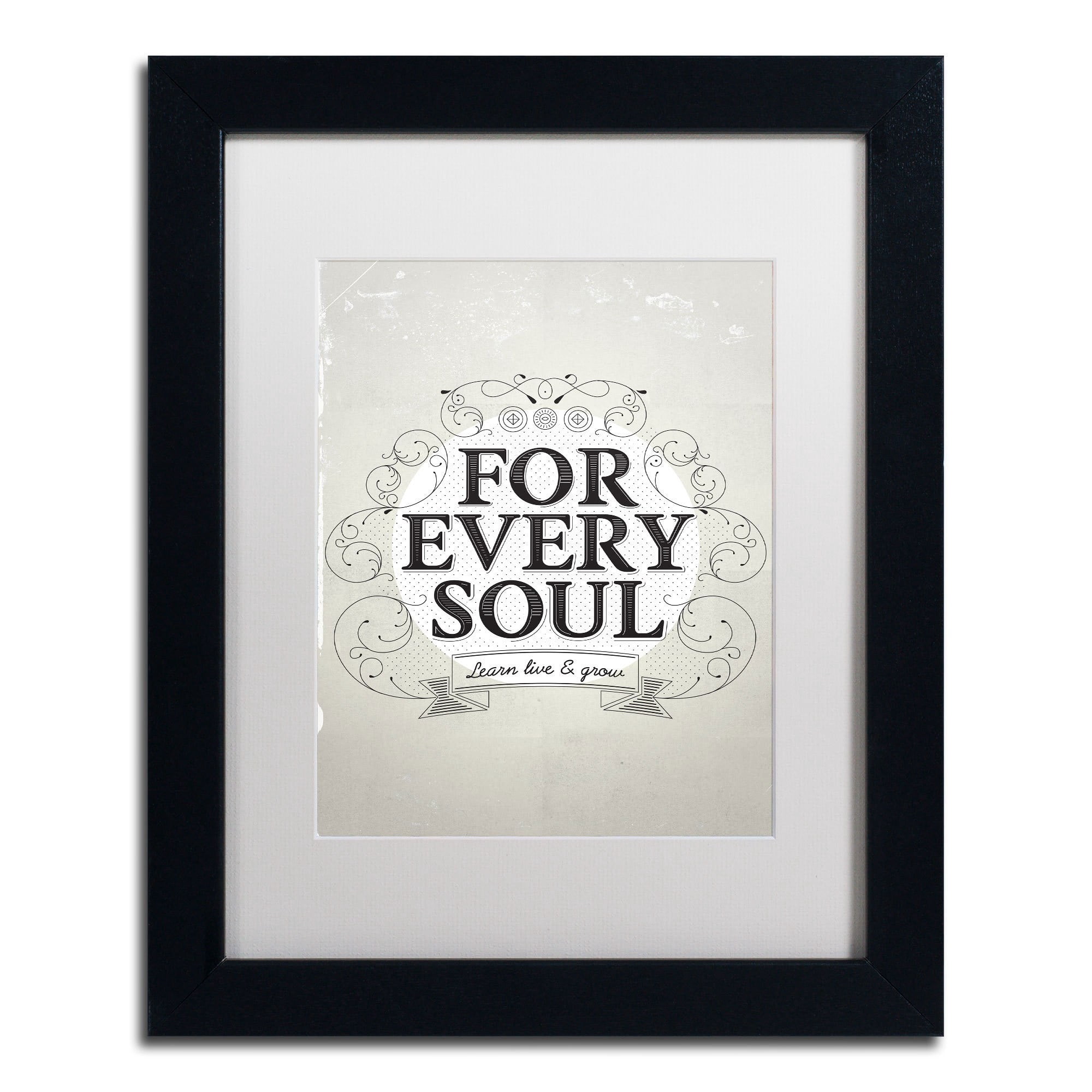 Trademark Fine Art "Every Soul" Canvas Art by Kavan & Co White Matte, Black Frame