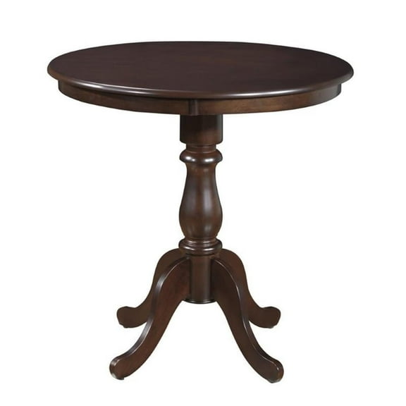 Bowery Hill Contemporary 36" Round Pedestal Bar Table in Espresso