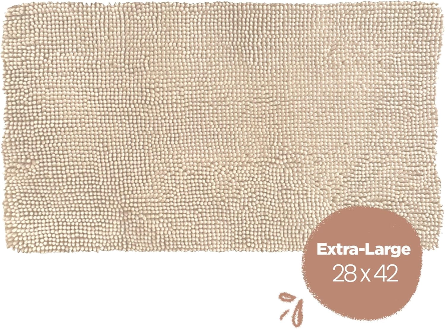 Soggy Doggy Crate Mate Dog Bed, Microfiber Chenille Dog Mats,  Dog Mats for Sleeping & Drying, Ultra-Absorbent Dog Beds & Furniture for Kennels or Crates, Beige, X-Large