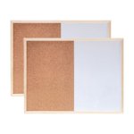 2Pc Magnetic Whiteboard Cork Board Combination With Double Sided Writing Magnetic Adsorption Multifunctional Display For Office Home Student Memo Photo Display