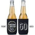 thumbnail image 3 of Cheers and Beers to 60 Years Beer Can Coolers - 60th Birthday Party Decorations & Supplies (Black & Gold) | Perfect Men Anniversary Gifts Coolers Set for Parties (12 Pack) - by Prazoli, 3 of 9